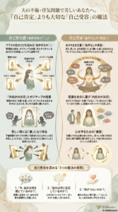 「自己肯定感」に疲れた？夫の不倫問題から心の凪を取り戻す。　「自己肯定感」と「自己受容」の違いとは？